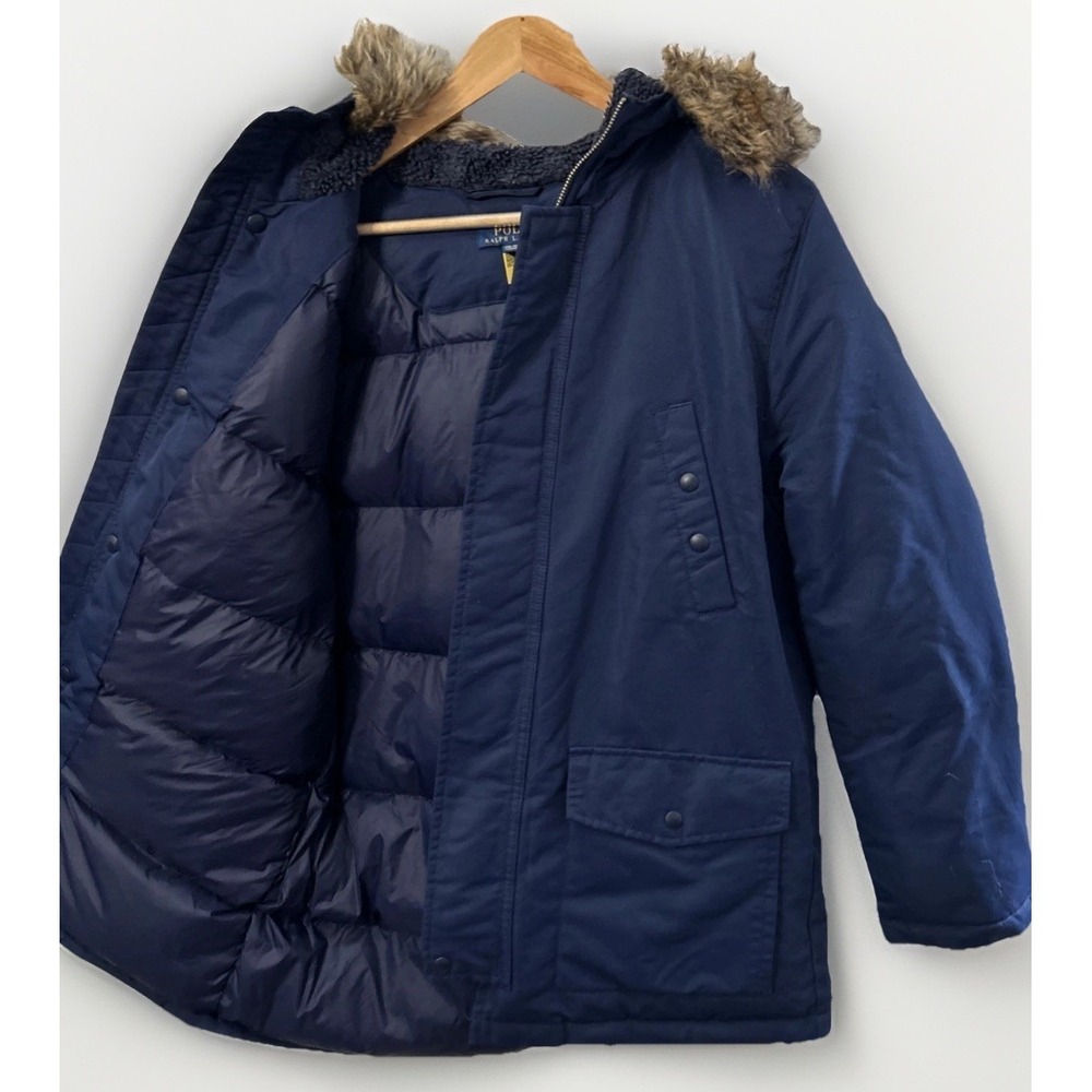 Boys Ralph Lauren Polo Water Resistant Down Parka Blue Sz XL 18-20